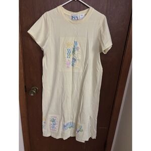 DELICATES SPA Yellow Short Sleeve Nightgown Womens Size Medium M‎ (A103)